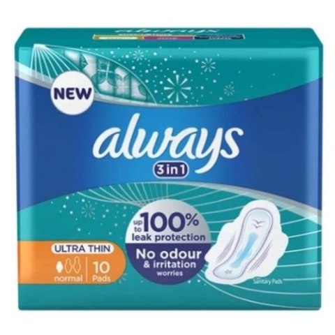 Always Ultra Thin Podpaski Higieniczne ze Skrzydełkami Normal 10 szt. Always Ultra Thin Podpaski Higieniczne ze Skrzydełkami Normal 10 szt.