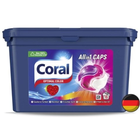 Coral All in 1 Kapsułki do Prania Koloru 18 szt. (Niemcy) Coral All in 1 Kapsułki do Prania Koloru 18 szt. (Niemcy)