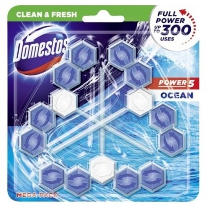 Domestos Power 5 Ocean Kostki Zawieszki do Toalety WC Morskie 3x55g