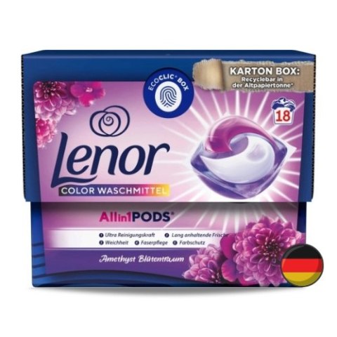 Lenor Amethyst Blütentraum Kapsułki do Prania Koloru All in One 18 szt. (Niemcy) Lenor Amethyst Blütentraum Kapsułki do Prania Koloru All in One 18 szt. (Niemcy)