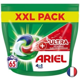 Ariel 3w1 Ultra Extra Clean Power Uniwersalne Kapsułki do Prania z Odplamiaczem 65 szt. (Francja)