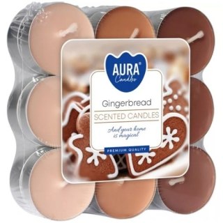 Bispol Aura Podgrzewacz Tealight Zapachowy Świeczki Gingerbread Pierniczki 18 szt.