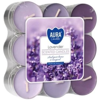 Bispol Aura Podgrzewacz Tealight Zapachowy Świeczki Lawenda 18 szt.