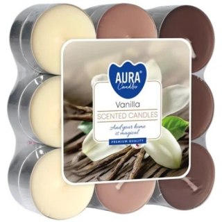 Bispol Aura Podgrzewacz Tealight Zapachowy Świeczki Wanilia 18 szt.