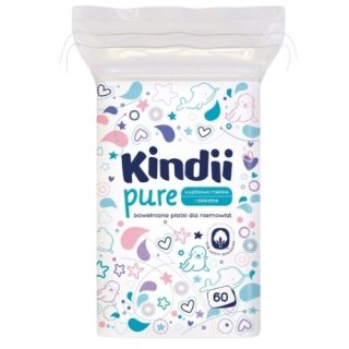 Cleanic Kindii Baby Bawełniane Płatki dla Niemowląt Waciki 60 szt.