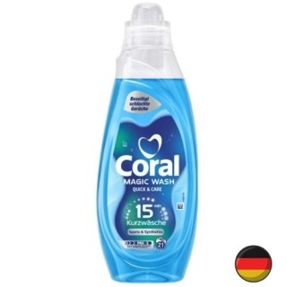 Coral Magic Wash Żel do Prania Odzieży Sportowej i Syntetycznej do Krótkich Cykli 15 minut 21 prań (Niemcy)