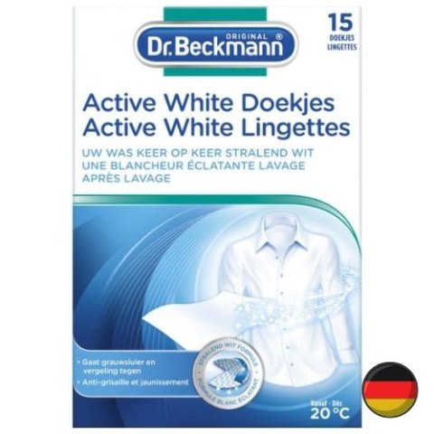 Dr Beckmann Chusteczki Wybielające do Białego 15 szt. (Niemcy) Dr Beckmann Chusteczki Wybielające do Białego 15 szt. (Niemcy)