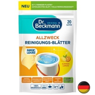 Dr Beckmann Magiczne Listki Do Mycia Podłóg Summer Lemon Cytrusowe 20 szt. (Niemcy)