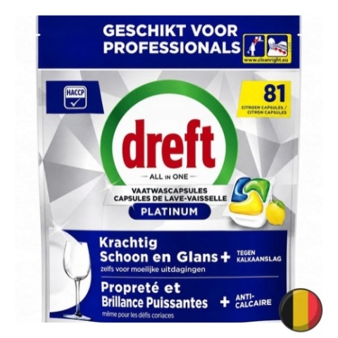 Dreft Platinum Lemon Tabletki do Zmywarki 81 szt. (Belgia)