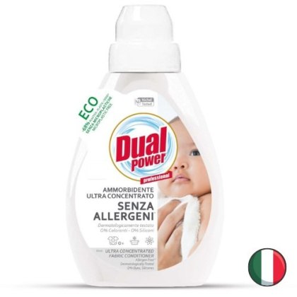 Dual Power Allergen Free Koncentrat Płyn do Płukania Delikatny dla Dzieci Bez Alergenów 24 prania (Włochy)