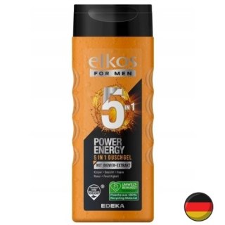 Elkos Men Power Energy Żel pod Prysznic Dla Mężczyzn do Ciała Twarzy Włosów 300 ml (Niemcy)