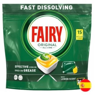 Fairy Original Lemon All-in-1 Kapsułki Tabletki do Zmywarki Cytrynowe 15 szt. (Hiszpania)