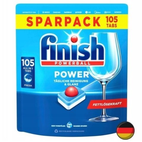 Finish Powerball Power All in 1 Tabletki do Zmywarki 105 szt. (Niemcy)