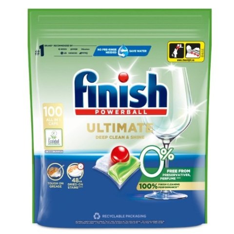 Finish Powerball Ultimate 0% Zero Tabletki Kapsułki do Zmywarki Ekologiczne 100 szt.