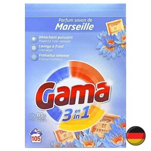 Gama Uniwersalny Proszek do Prania z Mydłem Marsylskim 105 prań (Niemcy)