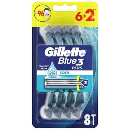 Gillette Blue 3 Plus Cool Jednorazowe Maszynki do Golenia Chłodzące 8 szt.