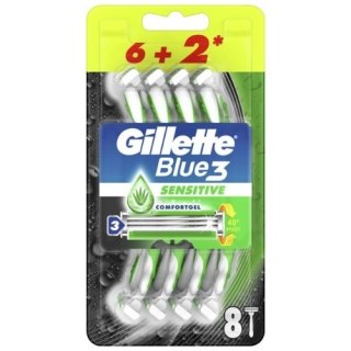 Gillette Blue 3 Plus Sensitive Jednorazowe Maszynki do Golenia 8 szt.