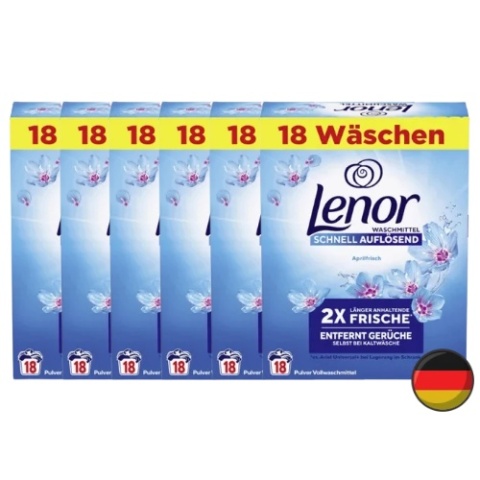 Lenor Aprilfrisch Duży Proszek do Prania Uniwersalny 108 prań (Niemcy)