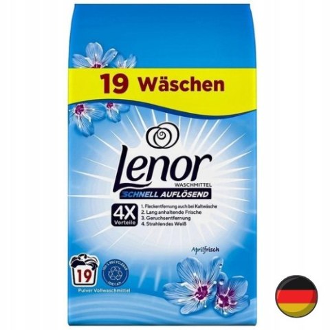 Lenor Aprilfrisch Niebieski Proszek do Prania Uniwersalny 19 prań (Niemcy)