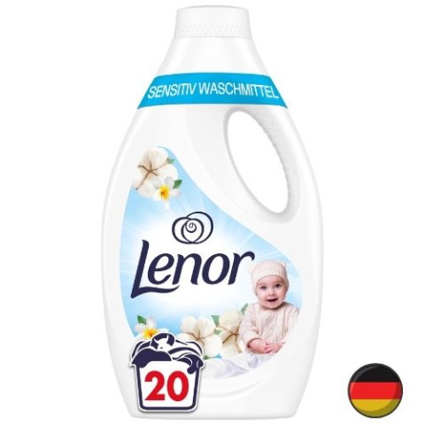 Lenor Sensitive Żel do Prania Kwiat Bawełny Delikatny 20 prań (Niemcy)