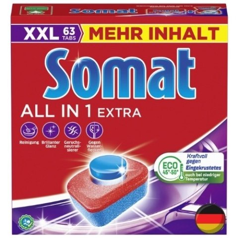 Somat Tabletki do Zmywarki All in 1 Extra XXL 63 szt. (Niemcy)