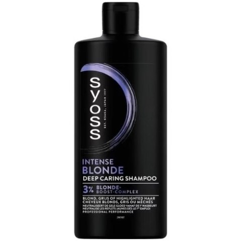 Syoss Intense Blonde Deep Caring Szampon do Włosów Blond Rozjaśnianych Siwych 440 ml