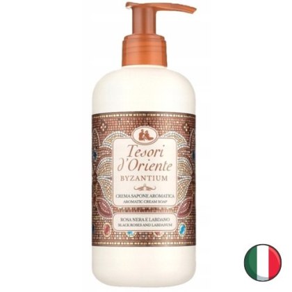 Tesori d'Oriente Bizancjum Kremowe Mydło w Płynie Czarna Róża Żywica 300 ml (Włochy)
