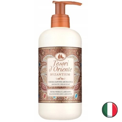 Tesori d'Oriente Bizancjum Kremowe Mydło w Płynie Czarna Róża Żywica 300 ml (Włochy)