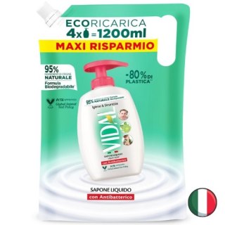 Vidal Antybakteryjne Mydło w Płynie Mięta Limonka Zapas 1,2l (Włochy)