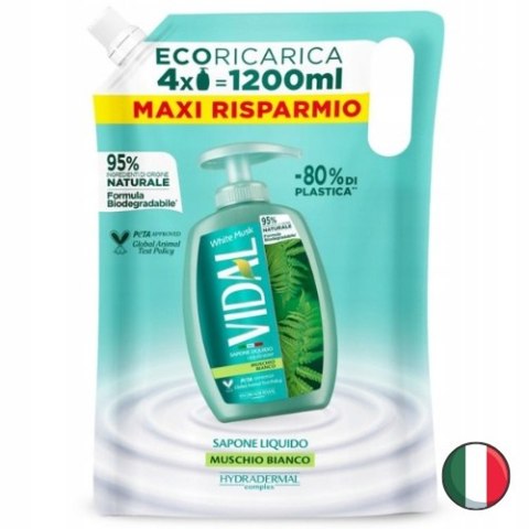 Vidal Muschio Bianco Mydło w Płynie Białe Piżmo Zapas 1,2l (Włochy)